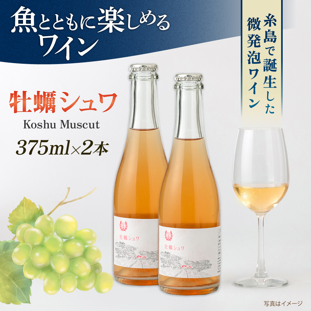 【糸島マスエワイナリ】 牡蠣シュワ 2本 糸島市 / いとしのいとしま ワイン 微発泡 [AEP003] 白ワイン 国産 ワイン 辛口 発泡 白 マスカット 甲州 魚介 糸島 ワイナリー