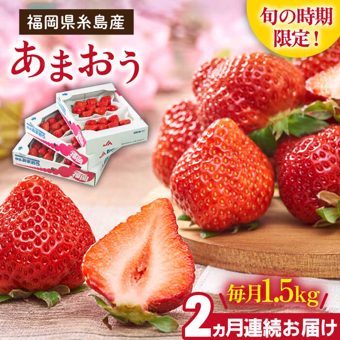 【先行予約】【全2回定期便】糸島産【春】 あまおう 6パック 毎月計1.5kg 【2026年2月より順次発送】糸島市 / 南国フルーツ株式会社 [AIK027] いちご 6 イチゴ 食べ比べ 苗 タルト フルーツ 果物
