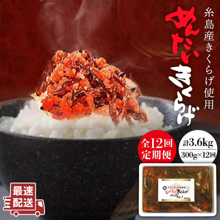 【全12回定期便】結樹農園 アグリス めんたい きくらげ 300g 糸島市 / 結樹農園アグリスきくらげ/国産/明太/明太子 [AAJ007]