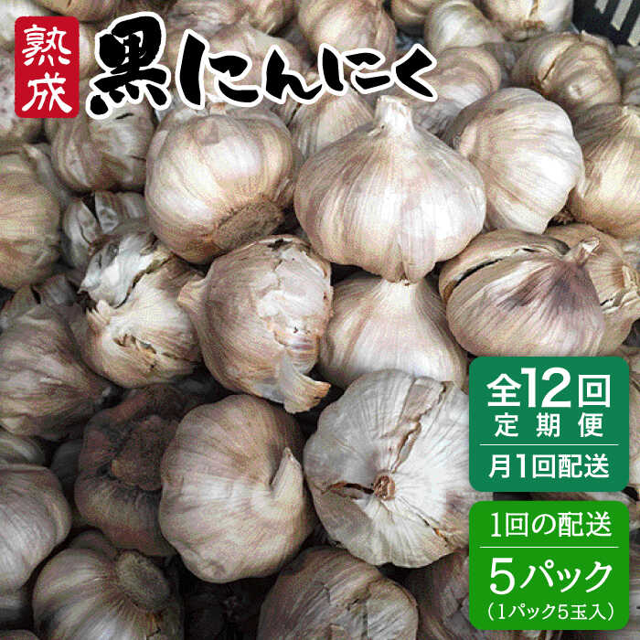 【全12回定期便】熟成 黒にんにく 25玉 （ 1パック 5玉×5パック ） 糸島市 / シーブ [AHC040] 黒 ニンニク にんにく 大蒜 熟成 健康 定期便