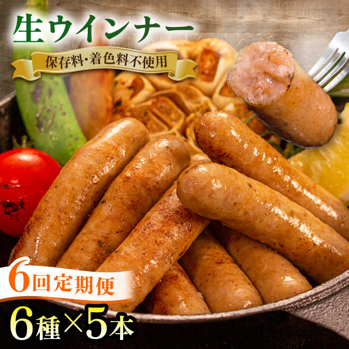 [全6回定期便] 生 ウインナー 30本 (5本×6種) 糸島市 / 志摩スモークハウス [AOA024] 詰め合わせ ギフト 無着色 ソーセージ お歳暮 お中元 ウインナー セット