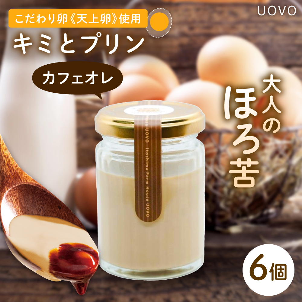キミとプリン カフェオレ ◆ 6個 セット ◆ 《糸島市》 【株式会社おおはまファーム】 [AKH014] プリン コーヒー コーヒープリン 天上卵 UOVO