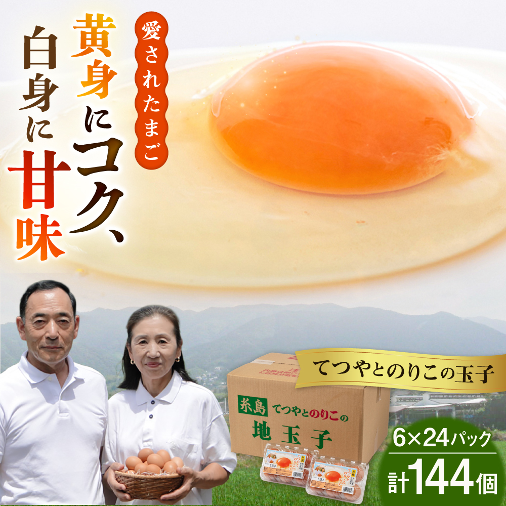 【144個小分け】黄身にコク！白身に甘み！てつやとのりこの玉子（6個入×24P） 板垣ファーム [AWD004]