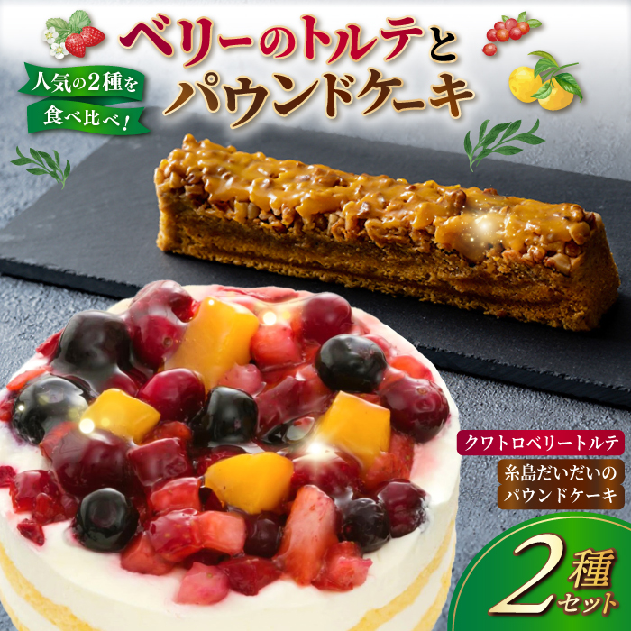 ベリーのトルテとパウンドケーキ 2種セット 糸島市 / 五洋食品産業 [AQD037] お菓子 ケーキ 洋菓子 10000円 1万円 冷凍配送 冷凍ケーキ お菓子 スイーツ クリスマス 誕生日 お祝い ギフト 詰め合わせ