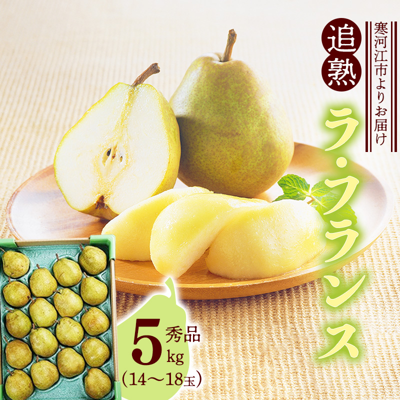 洋梨 「追熟 ラ・フランス」 5kg(14 - 18玉) 秀品 山形セレクション認定品 山形産 【2025年10月末頃から2026年1月頃発送予定】 018-B-MM026