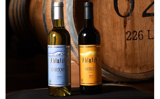 月山山麓 赤・白 ワイン <シャルドネヴィンテージ・メルロー>(720ml×2本)《山形県産ぶどう100%》 018-E-CK014