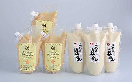 国産大豆の純粋な豆乳 と 豆乳甘酒 合計6本 セット(各3本ずつ)  016-G-TS005