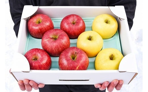 《農家直送》りんご 2種類 食べ比べ「サンふじ・シナノゴールド」 秀品 3kg(8~10玉) 山形県産 【2025年12月上旬頃~下旬頃発送予定】 012-B-HK006
