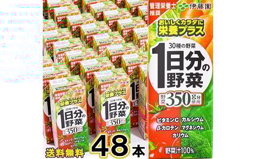 1日分の伊藤園 1日分の野菜 200ml×48本（24本×2ケースセット）／ 野菜ジュース 野菜 ジュース 栄養 健康 ソフトドリンク 紙パック 国内製造　022-G-IT007