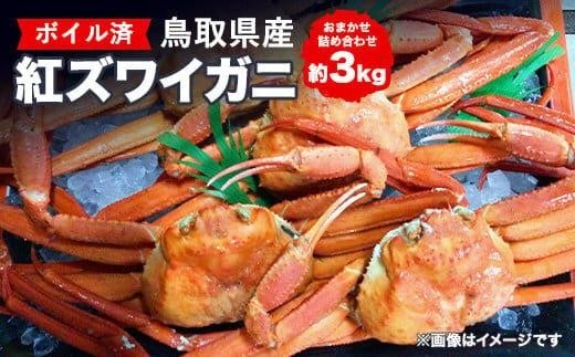 鳥取県産ボイル紅ズワイガニおまかせ詰め合わせ(約3kg)※着日指定不可※離島への配送不可※2026年2月上旬~4月下旬頃に順次発送予定 | 蟹 かに 紅ズワイガニ ボイル タグ付き 鳥取県産 北栄町 おすすめ 人気