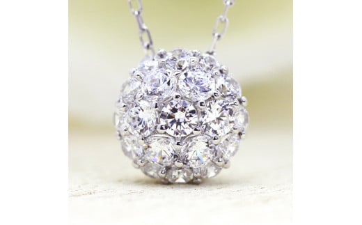 95-9-1 ネックレス PT900 プラチナ ダイヤモンド 計 1.0ct 天然ダイヤ パヴェ ドーム型 ペンダント 【 f025-pt 】　ALPAZ068