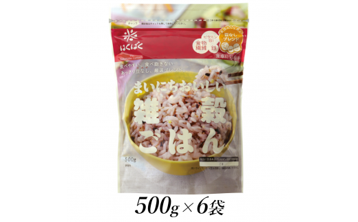 2.6-9-2はくばく　まいにちおいしい雑穀ごはん　500gx6個　ALPAN032