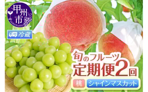 【定期便】旬のフルーツ2回定期便（桃・シャインマスカット）【2026年発送】（HK）C5-441