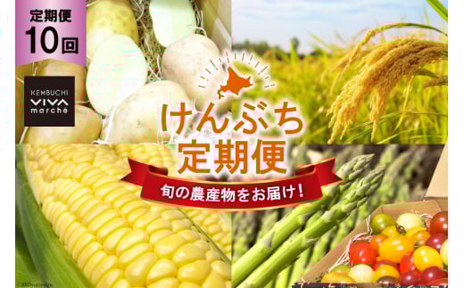 10回定期便 【剣淵町産】 けんぶち定期便 [ＶＩＶＡマルシェ 北海道 剣淵町 14656275] 定期便 やさい 野菜 季節の野菜 旬野菜 お米 米 はちみつ ハチミツ 蜂蜜
