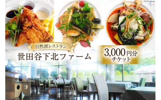 商品券 レストラン 世田谷下北ファーム エアチケット 3000円分 [剣淵町役場 北海道 剣淵町 14656143] 食事券