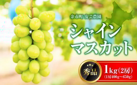 [先行予約:2025年9月下旬以降発送]シャインマスカット 秀品 1kg 安芸農園[こだわり栽培:糖度18以上]