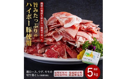 山口県産豚切り落とし5kgセット│携帯の電波も届かない環境で育った旨みたっぷりのハイポー豚