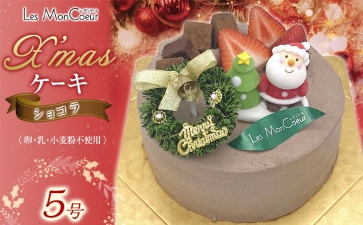 【先行予約】クリスマスケーキ・ショコラ【卵・乳製品・小麦粉不使用】 5号（15cm）