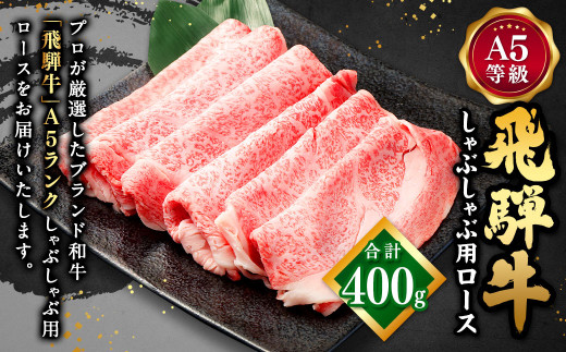 飛騨牛 A5 等級 しゃぶしゃぶ用（ ロース 400g）| 肉のかた山  牛肉 牛 肉 お肉 和牛 黒毛和牛 国産 しゃぶしゃぶ  M22S37