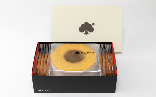 バウムクーヘン（19.5φ×8.5cm）＆リーフパイ（10枚入） | たんど～る お菓子 スイーツ おやつ ギフト 贈り物 詰め合わせ M26S08