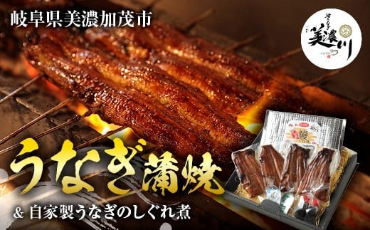 【数量限定うなぎのしぐれ煮+1個】うなぎ 蒲焼 2尾 と自家製 うなぎ の しぐれ煮 100gのセット ｜国産 鰻 かば焼き しぐれ しぐれ煮 たれ 山椒 わさび 付き セット 冷凍 小分け 美濃川