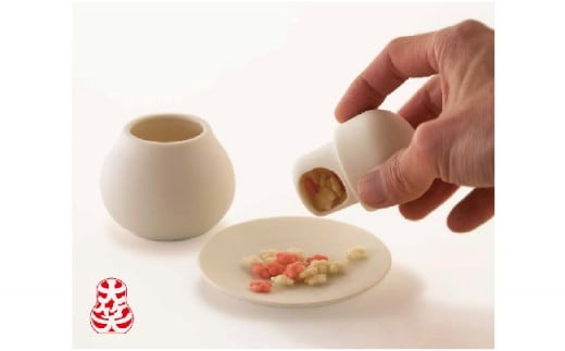 <こだわりパック> 大笑 ~だいしょう~(ピンク)|初穂製菓 あられ 姿あられ 4種 20袋 陶磁器 容器 ギフト セット M26S11