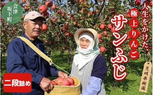 17-B　[予約開始！]　荒明果樹園　人生をかけた、極上りんご（サンふじ）10kg（二段詰め）｜ りんご リンゴ 林檎 果物 くだもの フルーツ 福島県 会津坂下町 ※2025年11月末頃から順次発送予定