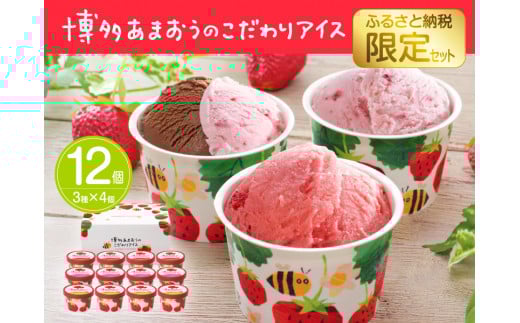 【ふるさと納税限定・2個増量中!】博多あまおうの こだわりアイス 3種 計12個 セット (AH-ABF)