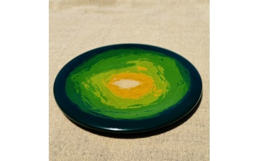 <香川漆器>24cm菓子皿 堆漆若草【1620825】