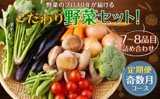 【定期便 奇数月コース】野菜のプロ40年が届けるこだわり野菜セット！ 7～8品目 詰め合わせ 【2026年1月上旬より発送開始】