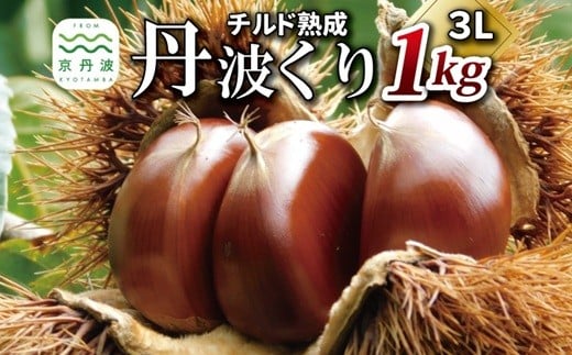 チルド熟成 丹波くり 3L 1kg（ 京都 京丹波町産 丹波栗 熟成 生栗 ）※北海道・沖縄・その他離島は配送不可 [013TNX001L]