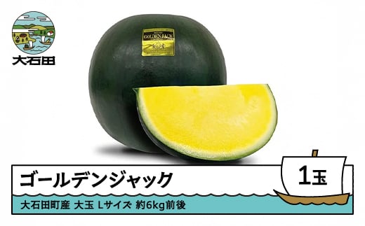 すいか 大玉 ゴールデンジャック Lサイズ×1玉 2026年産 令和8年産 山形県産 大石田町産 8月上旬から順次発送 mn-sugjx1