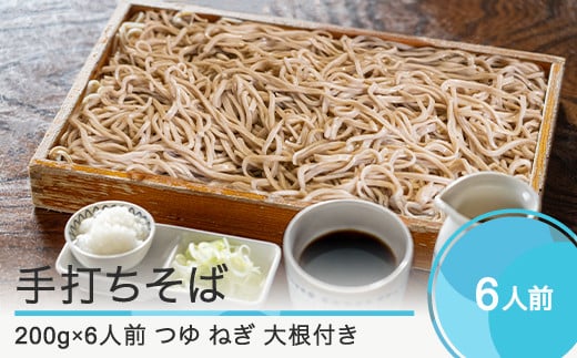 【配送地域限定】そば 蕎麦 6人前 つゆ付き 手打ち 生そば おそば美登利 om-mensx6