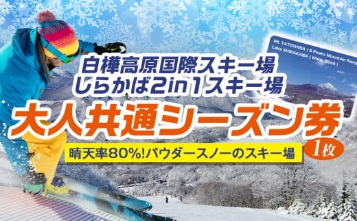 白樺高原国際スキー場・しらかば2in1スキー場大人共通シーズン券