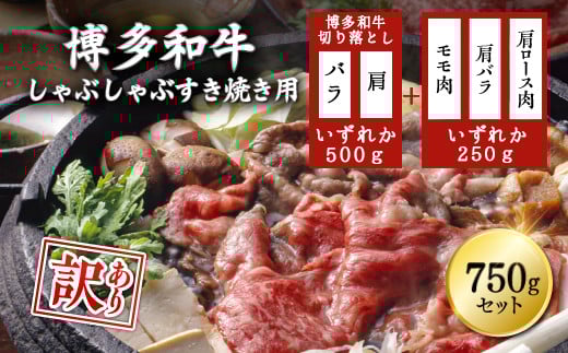 【訳あり】 博多和牛しゃぶしゃぶすき焼き750gセット ふるさと納税 しゃぶしゃぶ すき焼き 訳あり 博多和牛 すきやき ふるさと ランキング 人気 おすすめ Y18