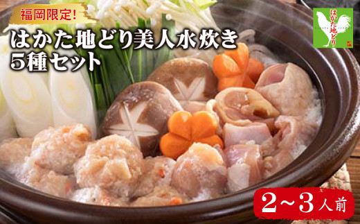 福岡限定!はかた地どり美人水炊き5種セット 2~3人前 Y44