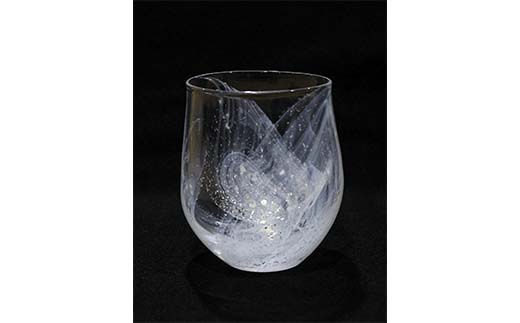 <ガラス作家 橋本倫礼>グラス「雪のあと」縦8cm×横8cm×高さ9cm 硝子 ガラス グラス コップ 橋本倫礼 贈り物 ギフト F6L-048