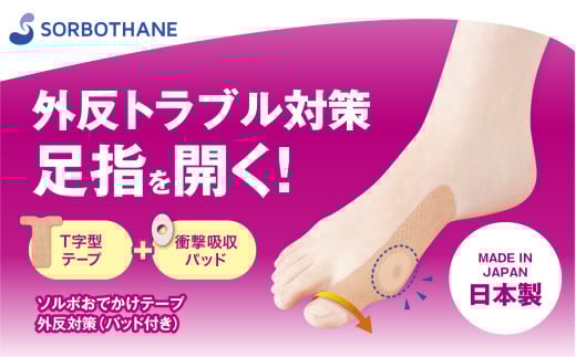 【ソルボセイン】 ソルボおでかけテープ外反対策（パッド付き） ２個セット