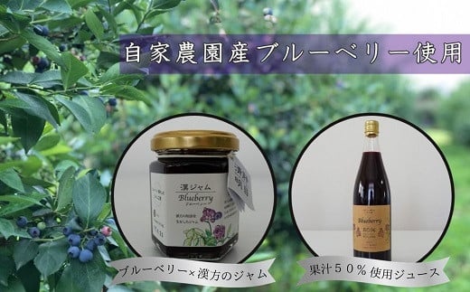 【埼玉県伊奈町産完熟ブルーベリー使用】ブルーベリージャム「漢ジャム」とブルーベリージュースセット