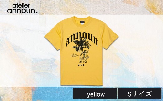 ANNOUNオリジナルTシャツ【Palm T（yellow Sサイズ）】| Tシャツ アート アトリエ アンノウン オリジナルTシャツ 就労支援B型 クオリティー株式会社 福祉 アパレル 埼玉県 草加市