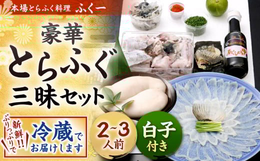 【指定日必須】豪華 とらふぐ三昧セット ※白子付 (刺身・鍋2~3人前)
