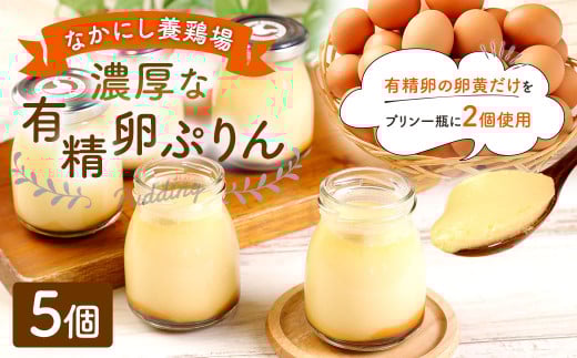なかにし養鶏場 の 濃厚な 有精卵ぷりん 5個セット プリン