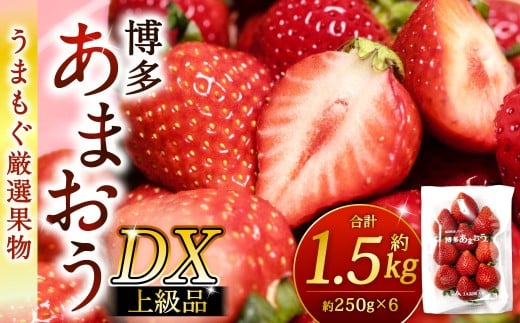 福岡県産特産品 うまもぐ厳選果物 福岡県産 博多あまおう DX上級品 約1.5kg(約250g×6パック入り)【2026年2月上旬-3月上旬発送】あまおう いちご 苺 イチゴ 果物 フルーツ