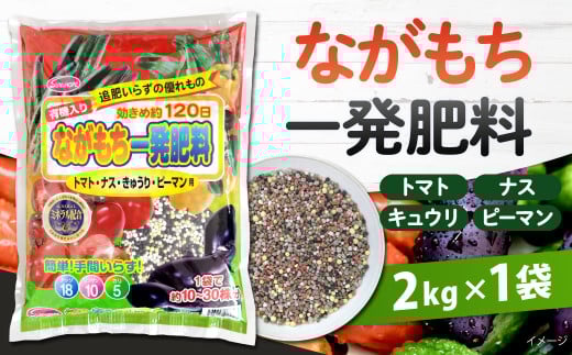 ながもち一発肥料 トマト・ナス・きゅうり・ピーマン用 2kg×1袋 肥料 園芸 ガーデニング 野菜 家庭菜園 とまと なす キュウリ ピーマン 植物 畑 福岡 北九州