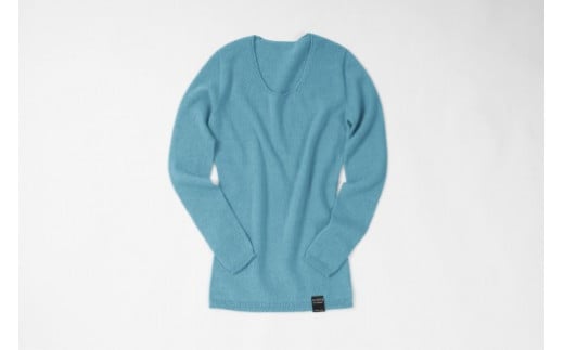 NUONEカシミヤシルククルーネックプルオーバー　ターコイズブルー １(9号)