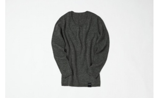 NUONEカシミヤシルククルーネックプルオーバー　チャコールグレー １(9号)