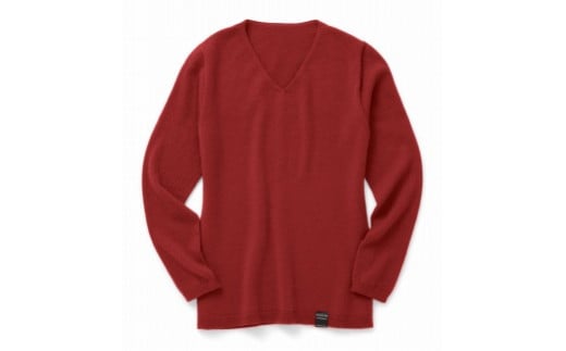 NUONEメンズVネックプルオーバー　ダークレッド 2(L)