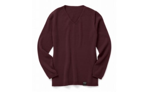 NUONEメンズVネックプルオーバー　ワイン 2(L)