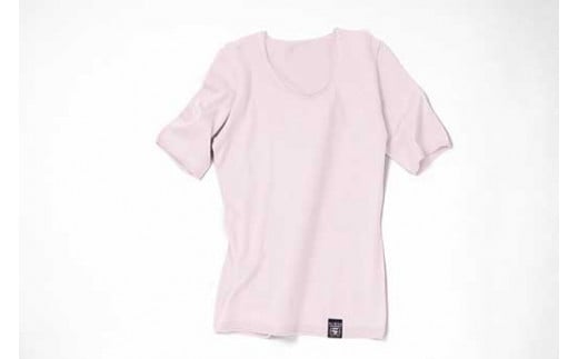 NUONE海島綿ラウンドネック半袖プルオーバー ライトピンク 1(9号)