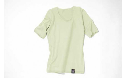 NUONE海島綿ラウンドネック半袖プルオーバー ピスタチオ 4(15号)